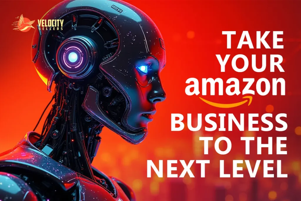 Futuristic robot facing forward with glowing blue eyes against a red background.