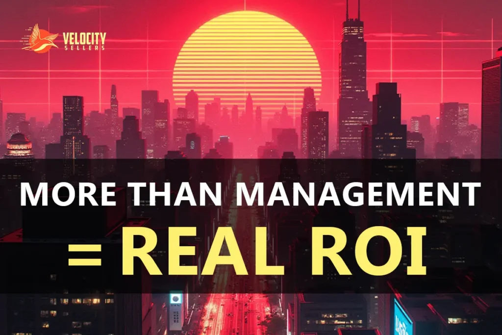 City skyline at sunset symbolizing growth and ROI from professional Amazon agencies.