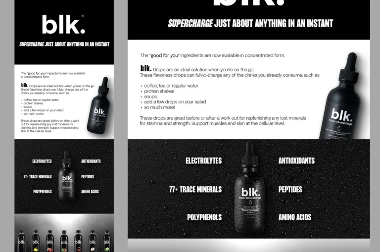 BLK Functional Beverages brand creative