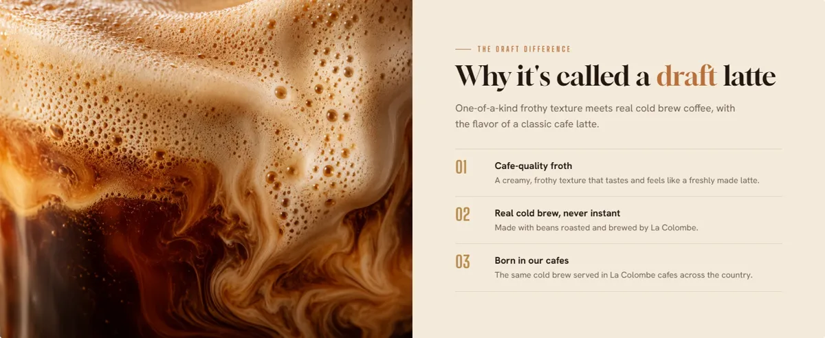 Draft Texture module from the La Colombe sample Premium A+ page