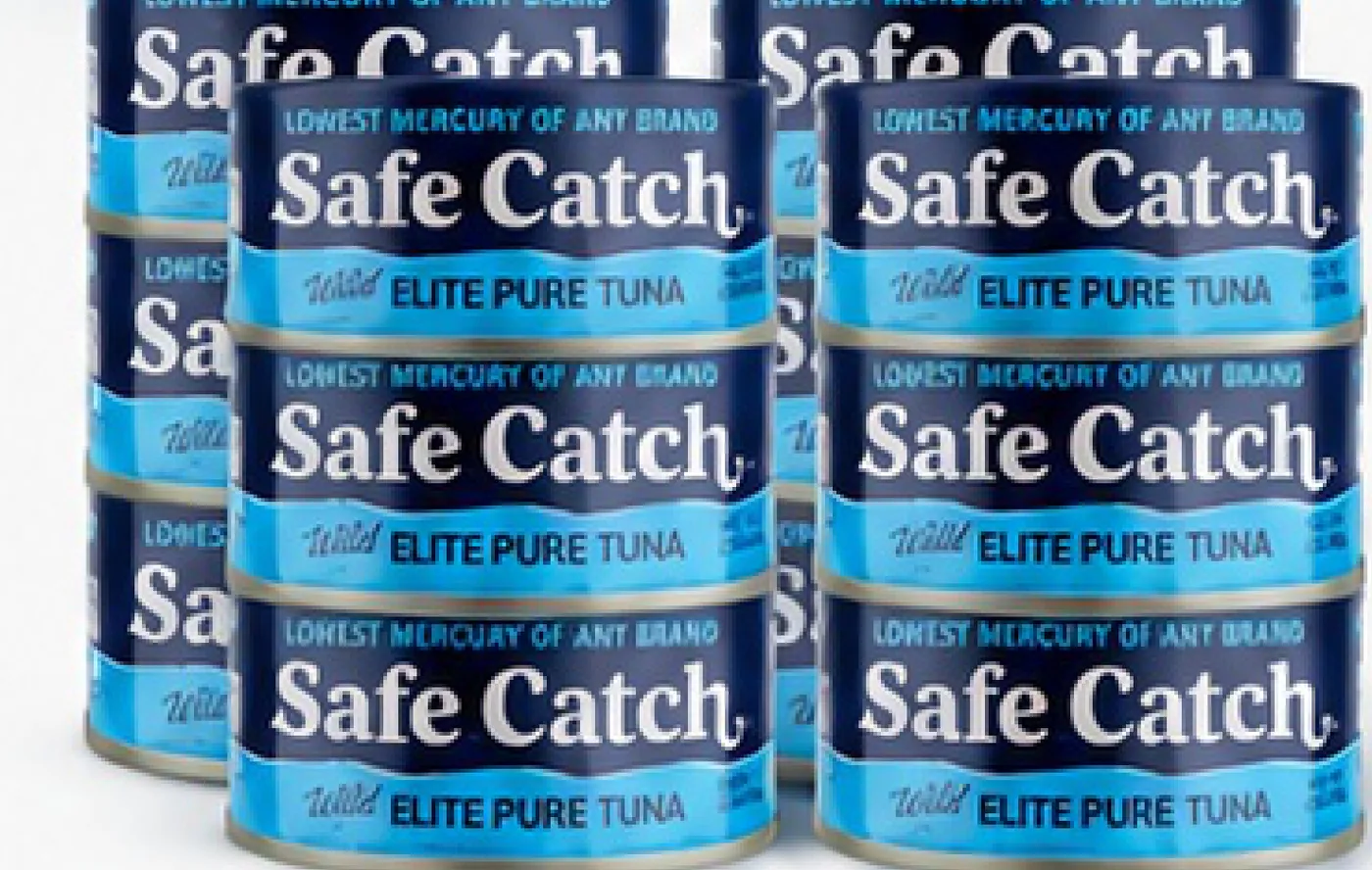 Safe Catch tuna cans stacked